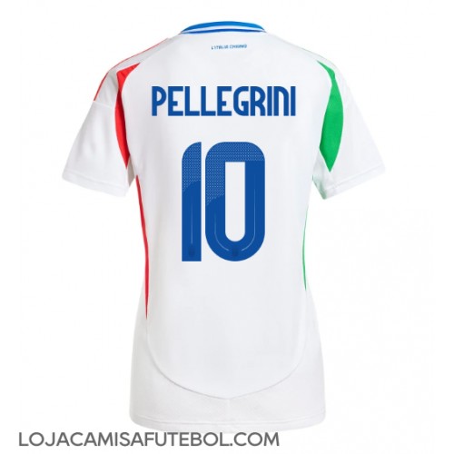 Camisa de Futebol Itália Lorenzo Pellegrini #10 Equipamento Secundário Mulheres Europeu 2024 Manga Curta